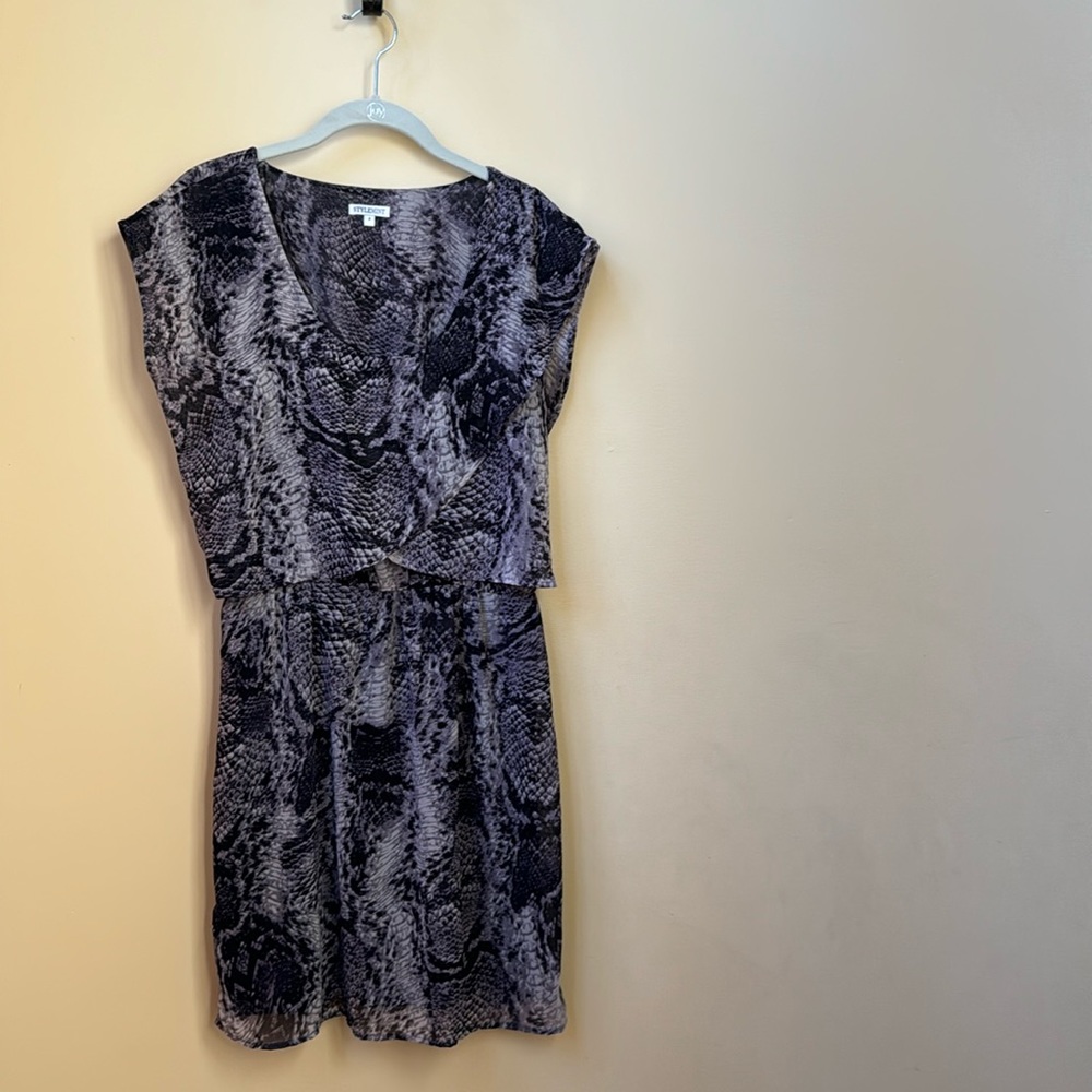 StyleMint Croc Print Mini Dress